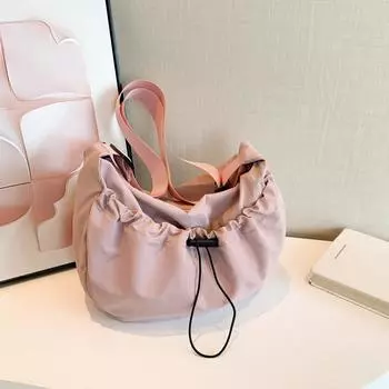 Folded bag women s 2025 new fashion casual shoulder bag large capacity messenger bag class bag чёрный