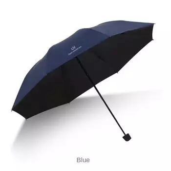 Folding Automatic Umbrella Anti UV Travel Umbrella New Rain Sun Umbrella Unisex Navy Blue-1 Manual