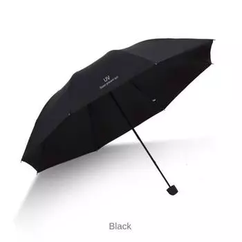Folding Automatic Umbrella Anti UV Travel Umbrella New Rain Sun Umbrella Unisex Black-3 Manual