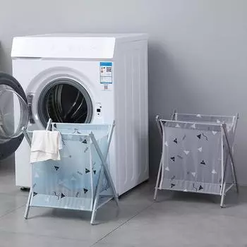 Folding Dirty Clothes Basket Assembly Laundry Basket Clothes Storage Basket Foldable Dirty Clothes Basket Household Non-Woven Fa небесно-голубой