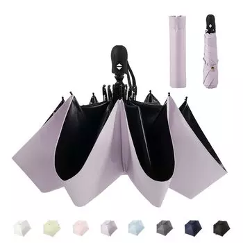Folding Folding Automatic Automatic Folding UV Fully Heat Light Heat Stroke Folding Automatic Folding UV Protects Wind Can Be Used in Both Sunny and фиолетовый