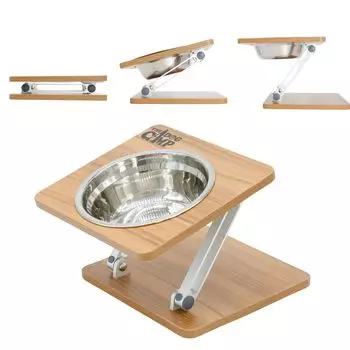 Folding food stand deep Dog pet food feeding stand height large pet overflow water foldable (single version) (with dish) tableware, tableware, bowl,