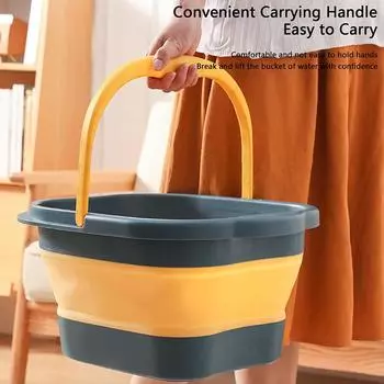 Folding Foot Soaking Bucket Household Footbath Portable Tub Basin Foot Massage Stress Relief Plastic Thickened Large Footbath