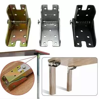 Folding Hinge 90 Degree Self-Locking Table Leg Fittings Foldable Support Brackets Hinge Table Chair Hardware Accessories чёрный