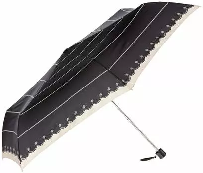 Folding Large Border Japan Rib 60cm Total Length 26cm 61cm 106cm Hand [Moonbat] Umbrella, Women s Umbrella, Size, & Flower, Women s, Black, Length чёрный