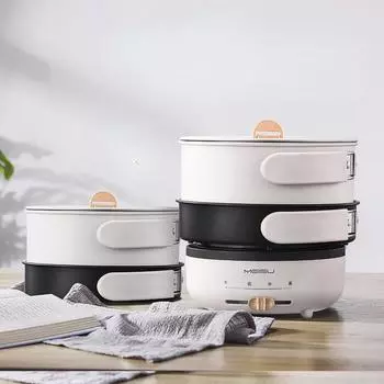 Складная портативная дорожная мультиварка с небольшим многофункциональным грилем, электрическим грилем, мини-мультиваркой для приготовления и жарки
