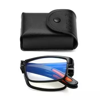 Folding Reading Glasses TR90 Anti-blue Light Foldable Computer Eyewear Portable Farsighted Eyewear with Case +1.0 To +4.0 1