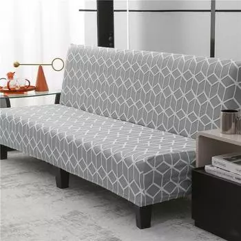 Folding Sofa Bed Cover Cover All-Inclusive Universal Elastic Armrest-Free Double 1.5 M 1.8M Simple Cloth Time Small size [suitable for 120-150cm long]]