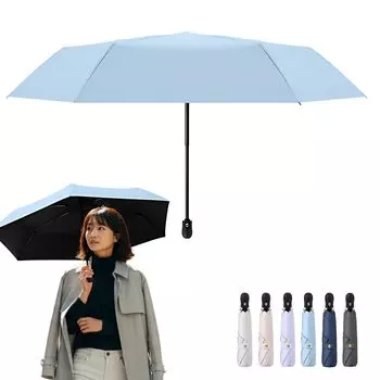 Folding Sun UV Automatic Light Light Blue Umbrella, Umbrella, Protection, One-Touch Open/Close, Lightweight, Compact, Women s, Men s, Blocking,