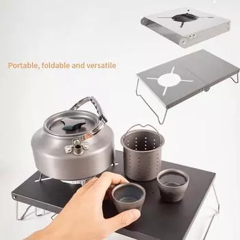 Folding Table Camping Supplies, Outdoor Portable Lightweight, Aluminum Brazier Table серебряный