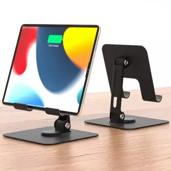 Folding Tablet Smartphone iPad Stand with Infinitely Adjustable Angle and Portrait or Landscape Ergonomic Improves Back Pain and Stable Stand, Stand,