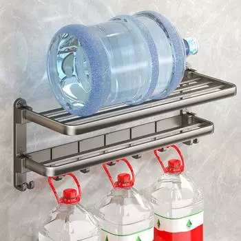 Складная вешалка для полотенец, трехъярусная, космическая, алюминиевая, серая, настенная фурнитура, подвесной комплект, держатель для полотенец, аксессуары для ванной комнаты