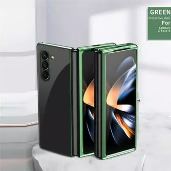 Складной ультратонкий чехол из прозрачного стекла с покрытием для Samsung Galaxy Z Fold 5 5G, жесткий противоударный защитный чехол, Fundas For Z Fold 5