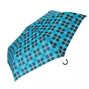 Folding umbrella 55cm wind resistant bone madras check navy
