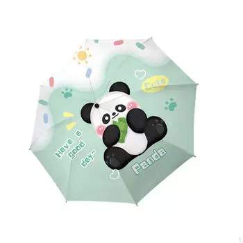 Складной зонт большой 4 компактный всепогодный дорожный солнце дождь Cute Panda