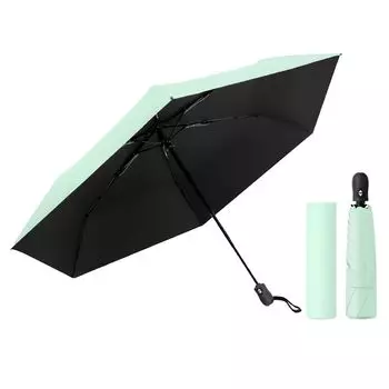 folding umbrella with over UV automatic opening and windproof and compact suitable for both men and sun mint color 6-rib 99% protection, one-touch мятный