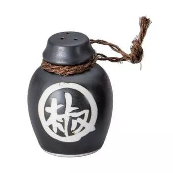 Folk art black mat pepper container Pepper container [5.58.5cm]