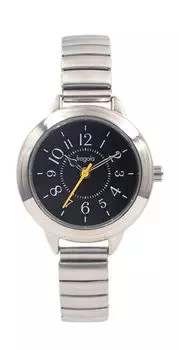 [Follow] Fragola Watch 10 ATM Water Resistant Bellows Watch N04023A-5 SV/BK Women s Silver