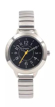 [Follow] Fragola Watch 10 ATM Water Resistant Bellows Watch N04023A-5 SV/BK Women s Silver