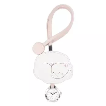 [Follow] pocket watch catmint Good night cat hang watch E00524S-6 WH ladies
