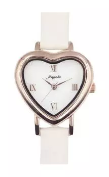 [Follow] Watch Fragola Heart Case Belt Watch N00124S-1 PGWH Women s White