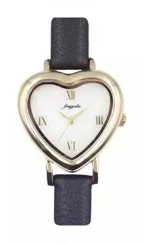 [Follow] Watch fragola Heart Case Belt Watch N00124S-1 GDBK Women s Black