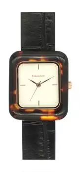 [Follow] Watch Kalanchoe Square Acetic Bezel Watch H05022A-1 BK Women s Black