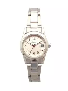 [Follow] Watch Lamp Metal Strap with Date Y02818S-2 SV/WH Women s Silver