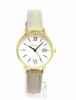 [Follow] Watch Lamp Simple Belt with Date H03419A-1 GY Women s Gray