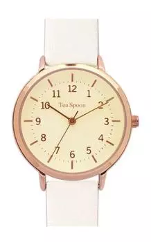 [Follow] Watch Tea Spoon Matte Color Dial Sweatproof Belt H01020S-1 WH Women s White