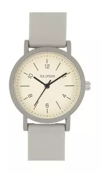 [Follow] Watch Tea Spoon Round Rubber Belt Watch N04721A-1 LGY Women s Gray