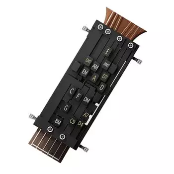Folpus Гитарный вспомогательный ключ Вспомогательное устройство Легко нажимать акустическая гитара Гитарное вспомогательное устройство Семейное обучение игре на гитаре чёрный