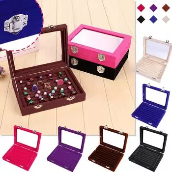 Folulus женская бархатная шкатулка с 7 слотами, органайзер для ювелирных изделий, лоток для хранения, коробка для хранения колец, серег, ожерелья One Size синий