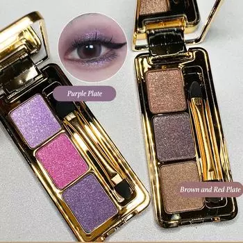 FOMIX Трехцветная палитра теней для век с нежным мерцанием и перламутровым блеском, земляного цвета, маленькая портативная косметика для макияжа глаз