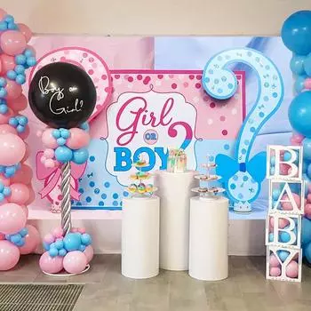 Фон для фотосессии Ggender Reveal Баннер для вечеринки Фон для вечеринки с днем рождения Декор для детей Мальчик Девочка Baby Shower