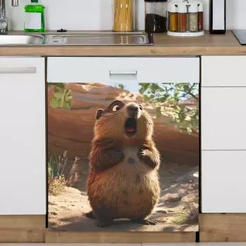 Фон для кухни и столовой «Сурок» Ландшафтный дизайн Наклейки самоклеящиеся 34*34cm/fun-f320