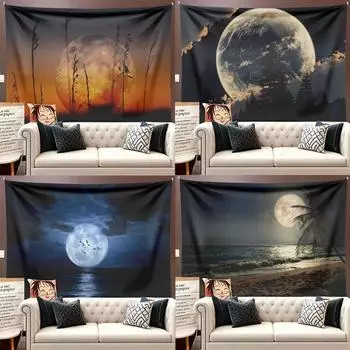 Фон изголовья кровати Ткань Ins Подвесная ткань Ремонт комнаты Ткань Спальня Настенная ковровая дорожка Гостиная Украшение Картина Подвесное одеяло 1 0.7