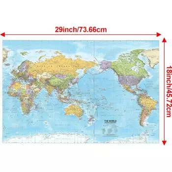Фон карты на английском языке Карта мира Политическое распределение 2012 год Настенный постер Декор Путешествия/Образовательные принадлежности 18*29inch/45.72*73.66cm