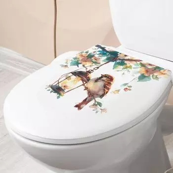 Фонарь цветок стикер для туалета съемный самоклеящийся водонепроницаемый ПВХ гостиная стены искусства