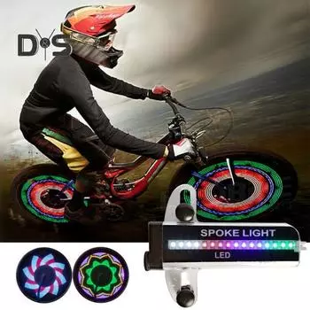 Фонарь для спиц велосипеда IPX6 водонепроницаемый предупреждающий фонарь для ночной езды 32 светодиода украшение для обода колеса велосипеда шина фонарь аксессуары для велосипеда чёрный