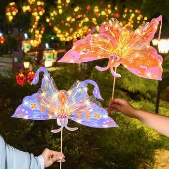 Фонарь из бумаги для праздника середины осени своими руками в форме стрекозы, светящийся фонарь-бабочка для детей style2