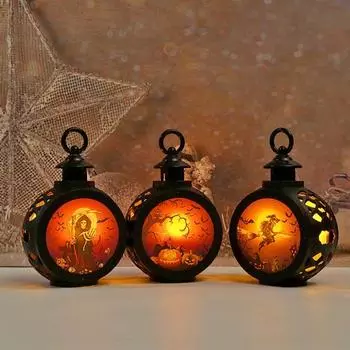 Фонарь из тыквы Мягкий свет Элегантный стиль Немерцающий праздничный реквизит для фотографий Хэллоуин Вечеринка Тыква Ведьма Подарки Призрак для домашнего украшения B