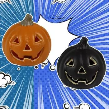 Фонарь из тыквы на Хэллоуин, украшение на батарейках, полая пластиковая тыква, украшение для наружного внутреннего декора оранжевый