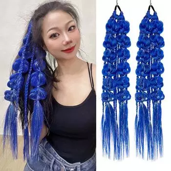 Фонарь Коса Твист Коса Объемные Красочные Плетеные Хвосты Длинные Пузырьковые Джамбо Косы для Женщин светло-зеленый