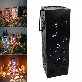 Фонарь Подвесной светильник Бабочка Полый - Ночной светильник Ретро Стиль Входная дверь Крыльцо Украшение на елку чёрный