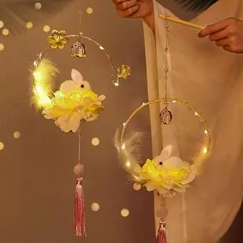 Фонарь ручной работы на праздник середины осени, светящийся фонарь в виде кролика для детей style17