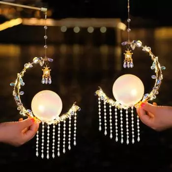 Фонарь своими руками светодиодный кролик лотос лампа портативный светящийся фонарь кисточка светящееся украшение для Нового года Праздник середины осени белый