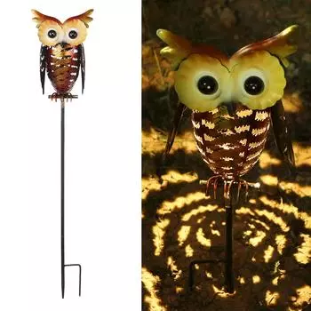 Фонарь Tomshine Solar Owl, светильник на колышке, металлическая сова, декоративный светодиодный светильник для сада, ландшафтного освещения, дорожек, двора, газона теплый белый