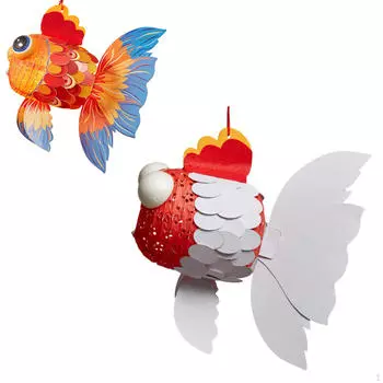 Фонарь в виде золотой рыбки своими руками Бумажная лампа Незаконченный реквизит Украшения Ручная работа Материал Изготовление для Style B