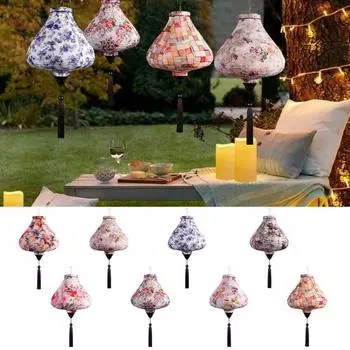 Фонарь в винтажном стиле с цветочным принтом и кисточками изысканное мастерство домашнего праздничного украшения фонарики D